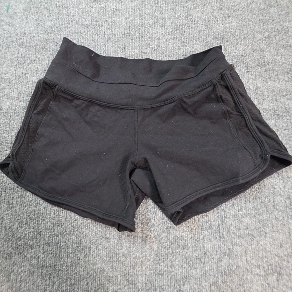 Lululemon Shorts Womens 6 Black Running Athletic Drawstring Waist Pockets
